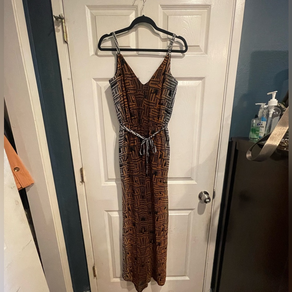 Bebe safari tribal amber brown & black jumpsuit